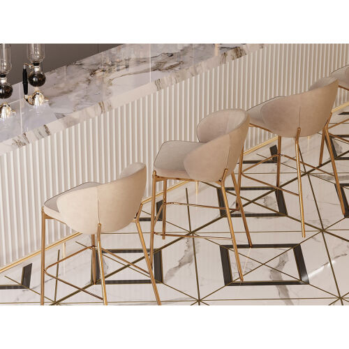 Стул полубарный coral, велюр, серо-бежевый 4