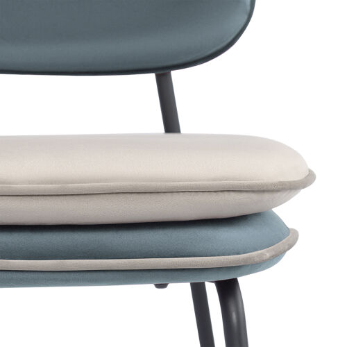 Стул полубарный с контрастным кантом pea, велюр, сине-зеленый/бе 4