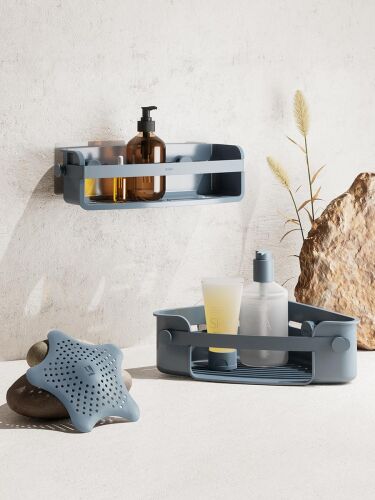 Органайзер для душа flex adhesive угловой, голубой 6