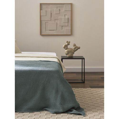 Покрывало вафельное из хлопка цвета шалфея из коллекции essentia 5