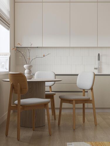 Стул с обивкой saga, рогожка, бежевый 3