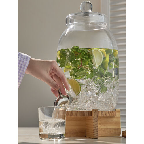 Диспенсер для напитков на деревянной подставке flo, 5,4 л 1