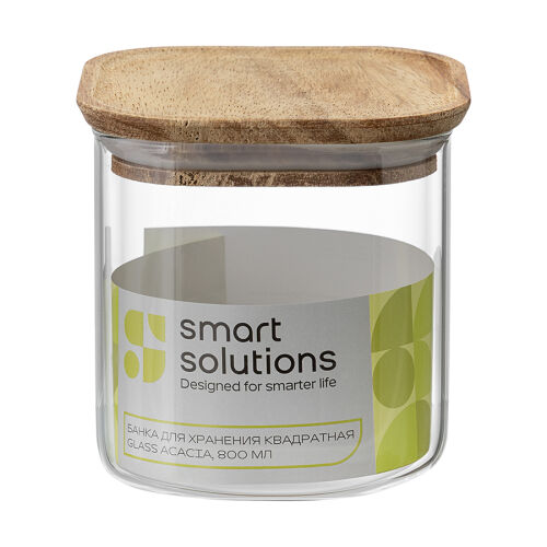 Банка для хранения квадратная glass acacia, 800 мл 7