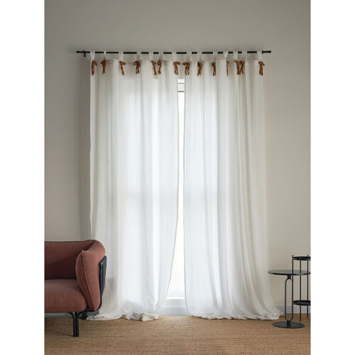 Штора из муслина с декором цвета карри из коллекции essential, 1 2