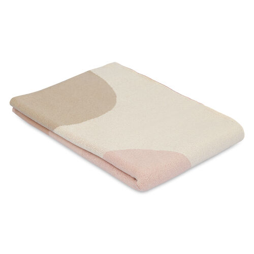 Плед из хлопка с авторским принтом бежевого цвета из коллекции f 4