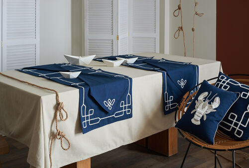 Дорожка на стол navy story из коллекции sea treasures, 45х150 см 2 Дорожка на стол navy story из коллекции sea treasures, 45х150 см 2