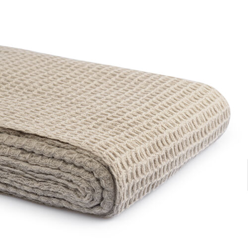 Плед из шерсти бежево-серого цвета из коллекции essential, 130х1 3