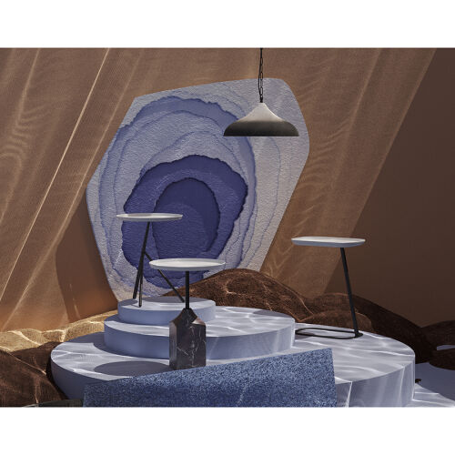 Столик приставной sustainable collection, D38 см, серо-голубой/ч 7 Столик приставной sustainable collection, D38 см, серо-голубой/ч 7