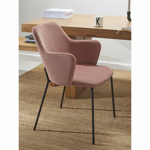 Стул dwight, фактурный шенилл, коралловый 2