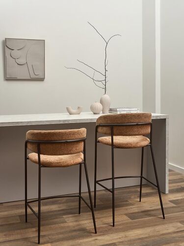 Стул барный helning, мягкий шенилл, светло-коричневый 2