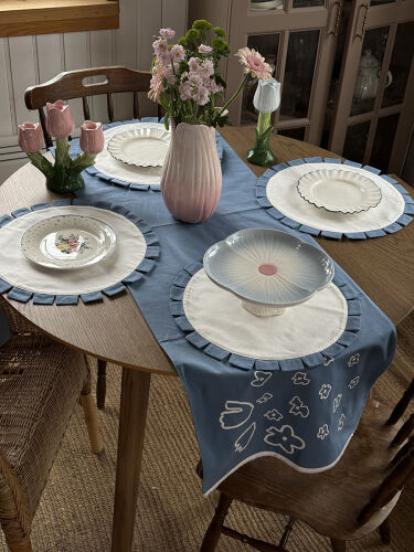 Дорожка на стол Незабудки из коллекции ethnic, 45х150 см 3