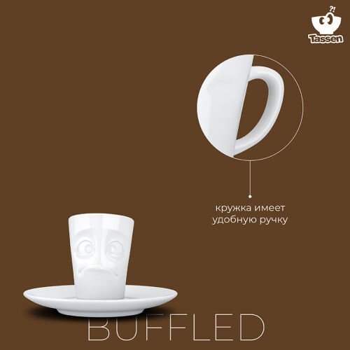 Кофейная пара buffled, 80 мл, белая 6 Кофейная пара buffled, 80 мл, белая 6
