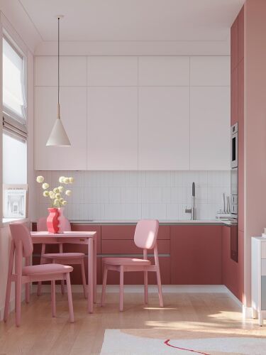 Стул с обивкой saga, рогожка, розовый 2