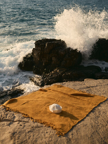 Плед из шерсти цвета охры из коллекции essential, 130х180 см 4