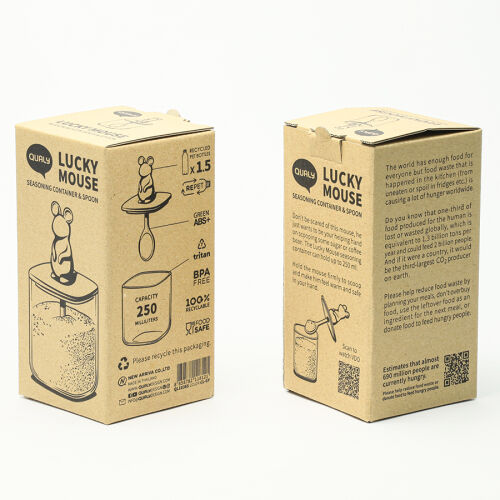 Банка для сыпучих продуктов lucky mouse seasoning с ложкой, 250 7 Банка для сыпучих продуктов lucky mouse seasoning с ложкой, 250 7