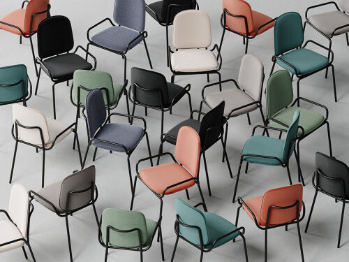 Стул ror, double frame, велюр, черный /черный 3