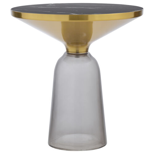 Столик кофейный odd, D50 см, мрамор/черный