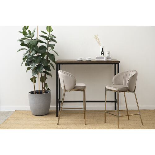 Стул полубарный coral, велюр, серо-бежевый 1