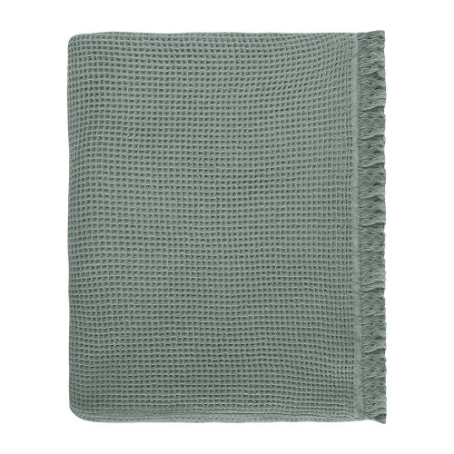 Покрывало вафельное из хлопка цвета шалфея из коллекции essentia 4