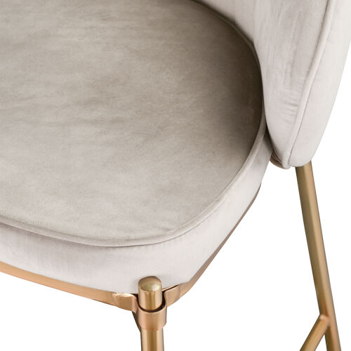 Стул полубарный coral, велюр, серо-бежевый 7