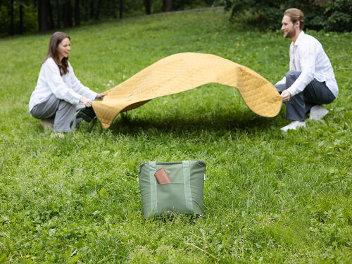 Плед для пикника и отдыха на пляже smart picnic, горчичный 1 Плед для пикника и отдыха на пляже smart picnic, горчичный 1