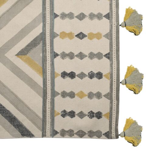 Ковер из хлопка с контрастным узором и кисточками из коллекции e 5