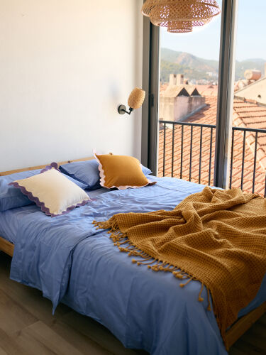 Плед из шерсти цвета охры из коллекции essential, 130х180 см 4