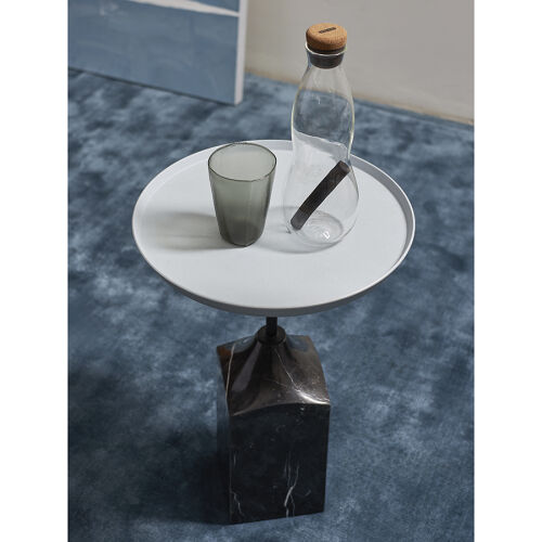 Столик кофейный sustainable collection, D38 см, серый/черно-белы 9
