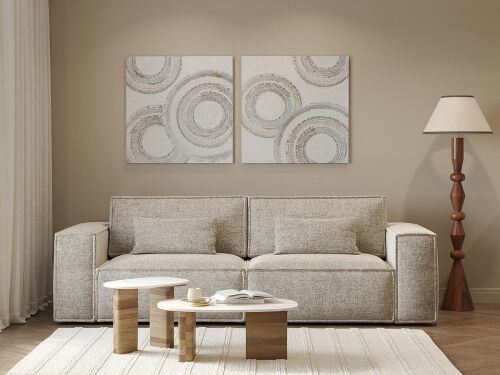 Столик кофейный torhill, 75х52 см, бежевый/мрамор 2