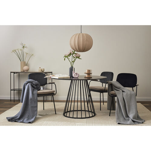 Плед из шерсти мериноса темно-синего цвета из коллекции essentia 2