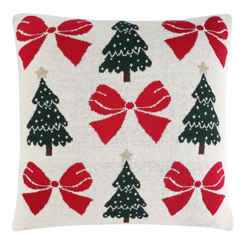Подушка вязаная с новогодним рисунком christmas bows из коллекции new year essential, 45x45 см в harsika Подушка вязаная с новогодним рисунком christmas bows из коллекции new year essential, 45x45 см