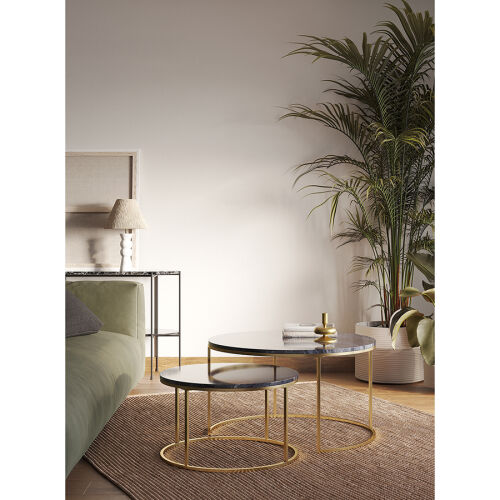 Набор из 2-х журнальных столиков hans, D60 см и D80 см, черный м 2