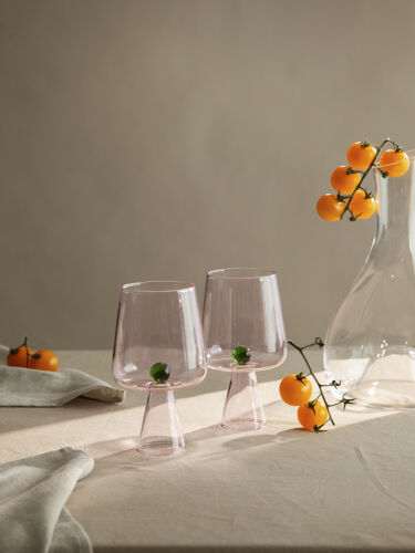 Набор бокалов для вина orb, 400 мл, розовый/зеленый, 2 шт. 5