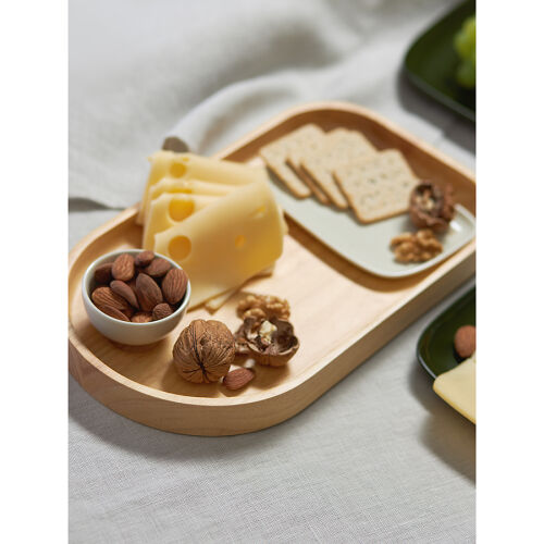 Набор из 5-ти сервировочных тарелок на деревянном подносе sorren 6