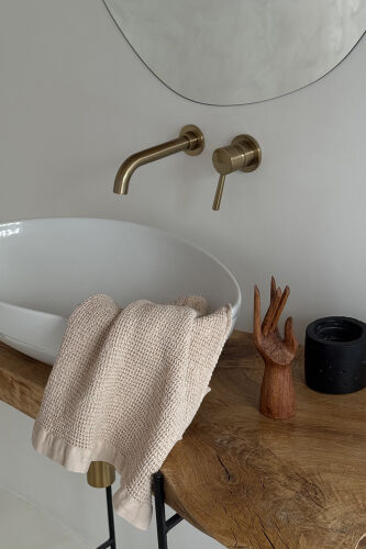 Полотенце для рук из умягченной вафли кремового цвета из коллекц 2