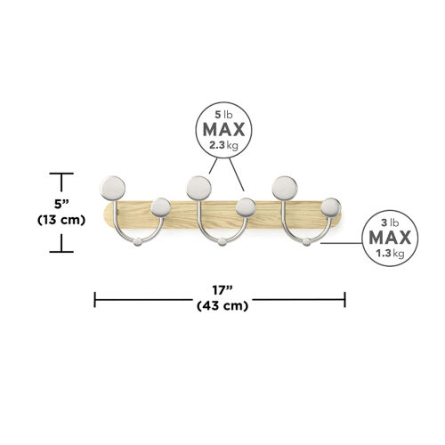 Вешалка настенная melody, натуральное дерево/никель 4