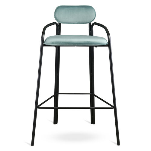 Стул барный ror, round, велюр, черный/светло-бирюзовый 3
