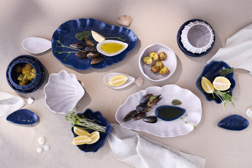 Блюдо сервировочное clams серого цвета из коллекции sea treasure 2