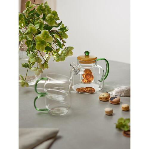 Набор кружек orb, 400 мл, прозрачные/зеленые, 2 шт. 3