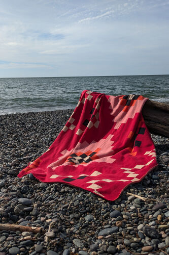 Плед из хлопка по мотивам башкирских орнаментов из коллекции cul 6