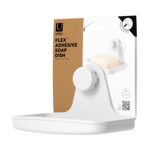Мыльница для душа настенная flex adhesive, белая 5 Мыльница для душа настенная flex adhesive, белая 5
