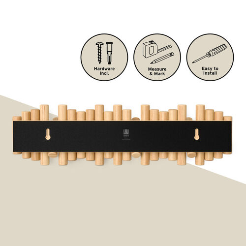 Вешалка настенная picket, 61 см, 8 крючков, натуральное дерево 4