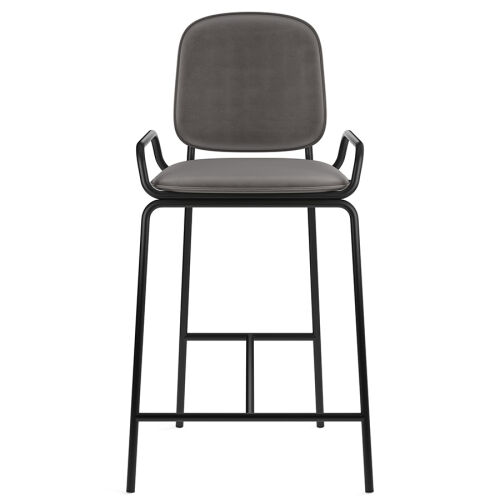 Стул полубарный ror, 2 frame, велюр, черный/серый 3