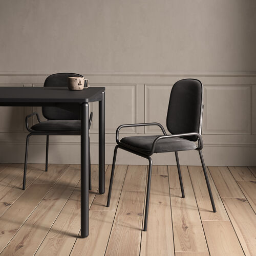 Стул ror, double frame, велюр, черный /черный 1