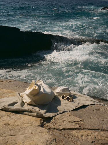 Полотенце банное бежево-серого цвета из коллекции essential, 90х 1