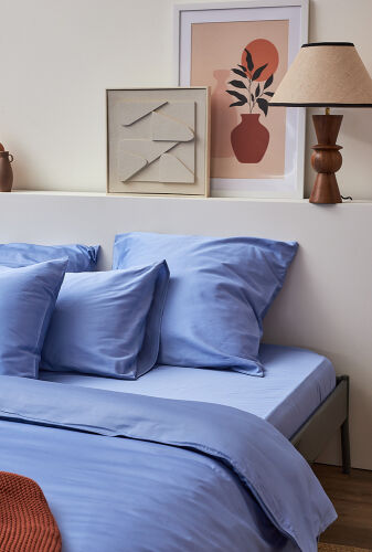 Комплект постельного белья из премиального сатина сиреневого цве 5