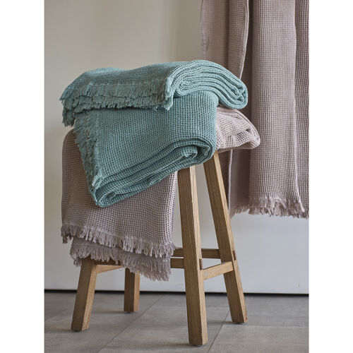 Покрывало вафельное из хлопка цвета шалфея из коллекции essentia 1