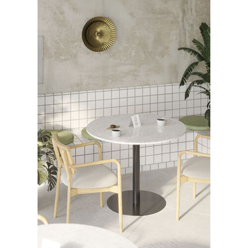 Стол обеденный trond, D100 см, белый мрамор/черный 3