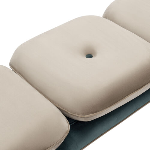 Банкетка pea, велюр, бежевая/сине-зеленая 4