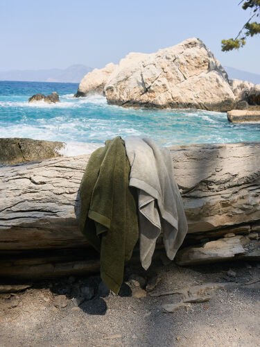 Полотенце банное бежево-серого цвета из коллекции essential, 70х 5